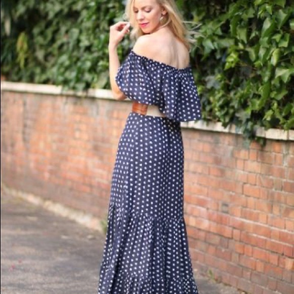 LOFT Dresses & Skirts - LOFT Rooster Print Off Shoulder Maxi Dress Size 2